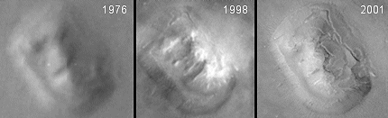 Comparativa de las caras de Marte