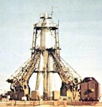 El Sputnik en la rampa de lanzamiento